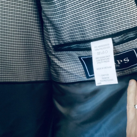 Chaps Blazer Mens 44R Black Suede 2 Button Sport Coat Jacket Office Career Event - Picture 12 of 16